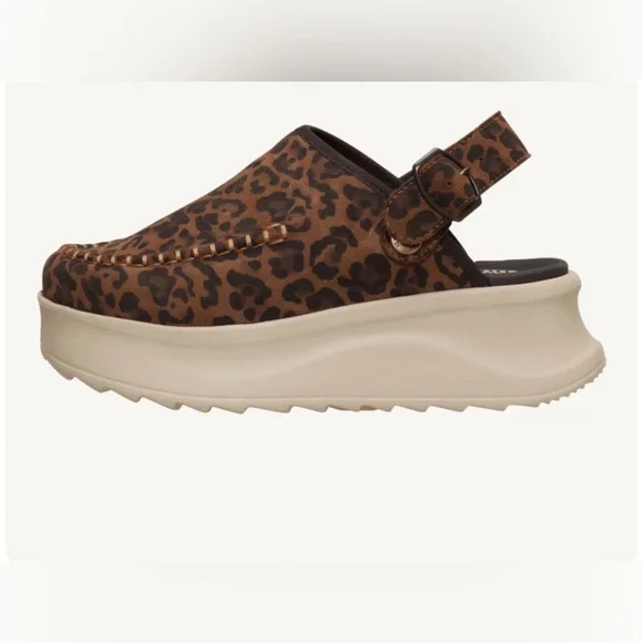 HEYDUDE
DELRAY CLOG SUEDE Wedge sandals brown leapord Print Platform Slingback - Picture 3 of 9